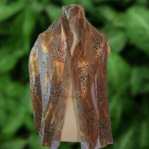 Giraffe themed sheer scarf safari Africa jungle  FLAWS